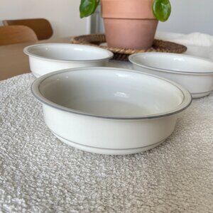 Lenox “For the Grey” Grey Pinstripes Soup / Cereal Bowl, Set of 3